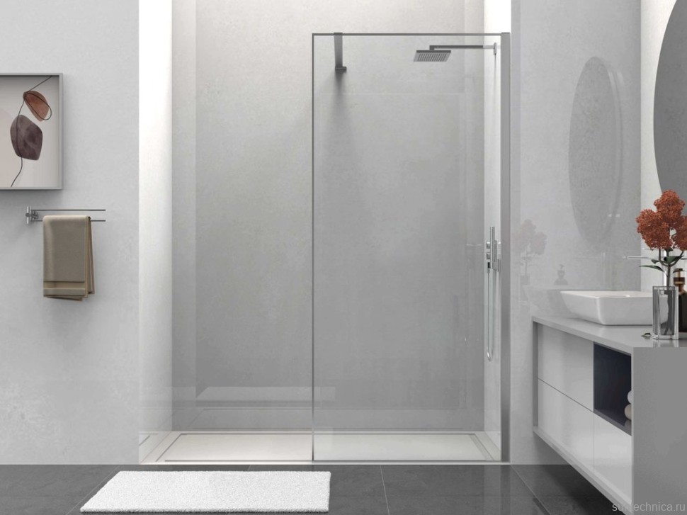 Душевая перегородка Walk-In VSW-1HS800CL, 800*2000, хром, стекло прозрачное