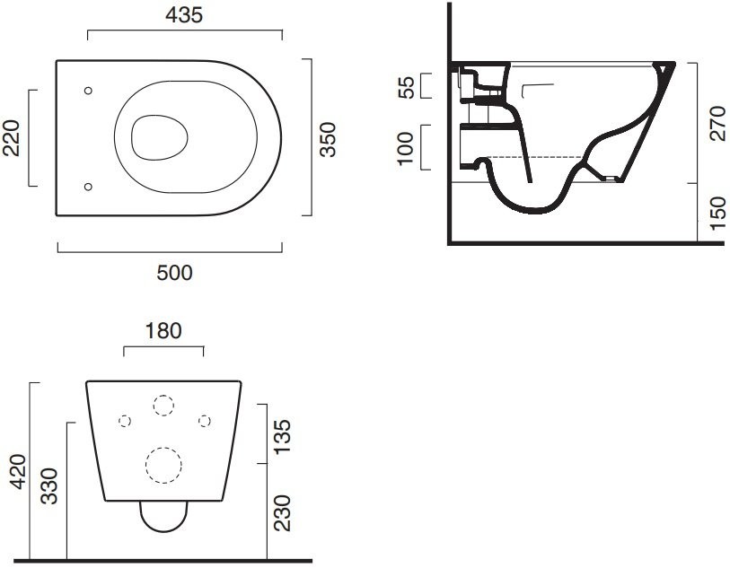 Унитаз подвесной Catalano Zero 50х35, белый глянцевый, с микролифтом
