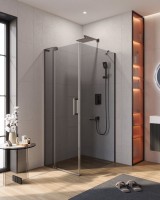 Душевой уголок Cezares Slider AH 1 90-80/90 GRIGIO GM профиль оружейная сталь, стекло серое
