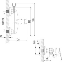 Смеситель для душа Lemark Partner LM6559C