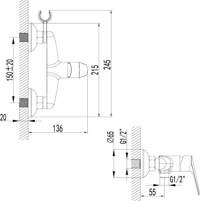 Смеситель для душа Lemark Partner LM6559C