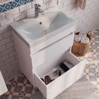 Тумба с раковиной IDDIS Zodiac 60 напольная, с ящиками