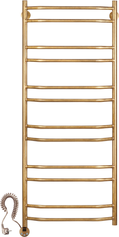 Полотенцесушитель электрический Secado Агата 4 125x55 см, подключение слева, бронза, лесенка, латунь