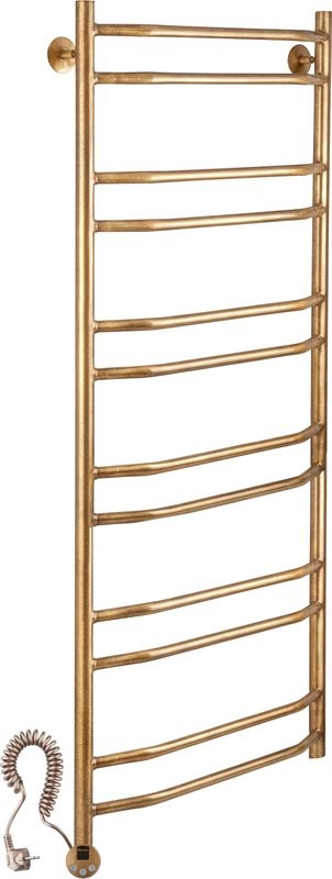 Полотенцесушитель электрический Secado Агата 4 125x55 см, подключение слева, бронза, лесенка, латунь