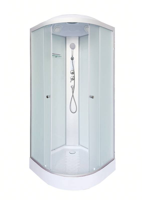 Душевая кабина DTO LM909 90х90, с электрикой, профиль хром, стекло матовое