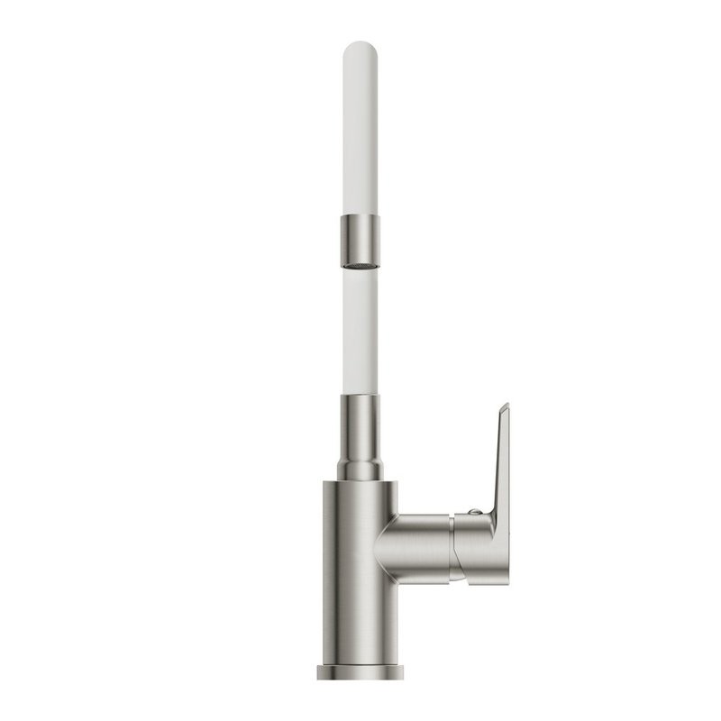 Смеситель для кухни Cersanit Moduo 68232 с гибким изливом, сатин, белый