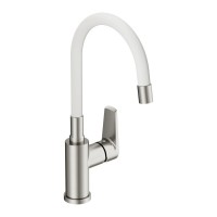 Смеситель для кухни Cersanit Moduo 68232 с гибким изливом, сатин, белый