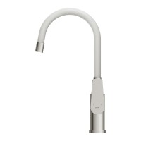 Смеситель для кухни Cersanit Moduo 68232 с гибким изливом, сатин, белый