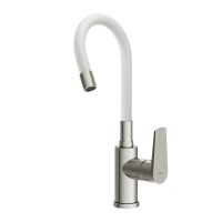 Смеситель для кухни Cersanit Moduo 68232 с гибким изливом, сатин, белый