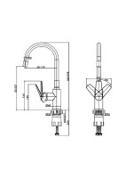 Смеситель для кухни Cersanit Moduo 68232 с гибким изливом, сатин, белый