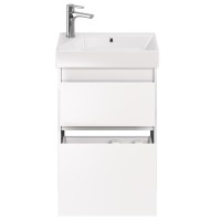 Тумба с раковиной Dreja Slim 55 подвесная, белый глянец