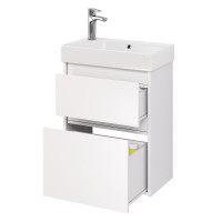 Тумба с раковиной Dreja Slim 55 подвесная, белый глянец