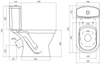Унитаз-компакт напольный Santek Алькор 1WH302140 косой выпуск