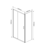 Душевой уголок Vincea Garda VSR-1G9013CLG 130х90, профиль брашированное золото, стекло прозрачное
