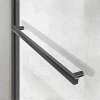 Душевая дверь в нишу Vincea Slim Soft VDS-1SS130CLGM 130 см, профиль вороненая сталь, стекло прозрачное
