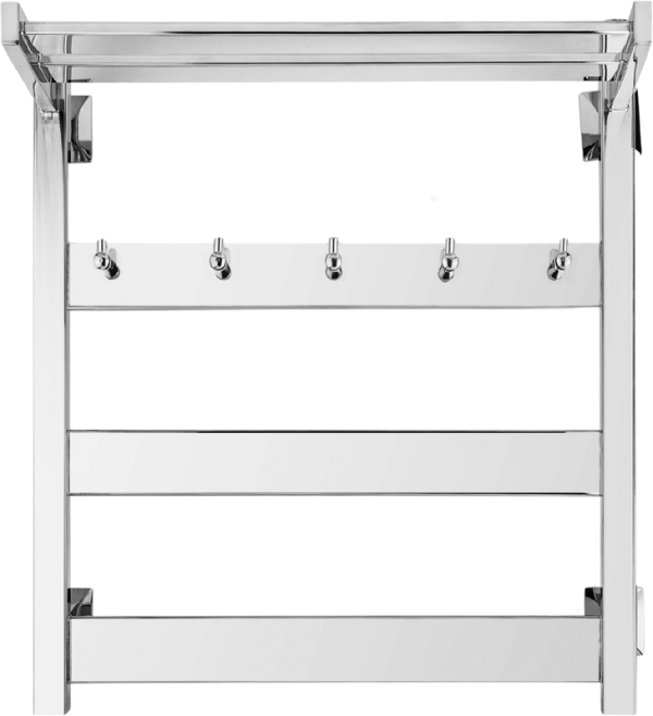 Полотенцесушитель водяной Secado Комано 1 КСП 60х50 60x55 см, хром, лесенка, с полкой