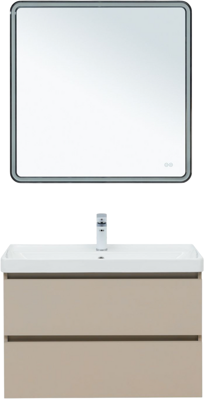 Мебель для ванной комнаты Aquanet Вега 2.0 80 подвесная, бежевая матовая