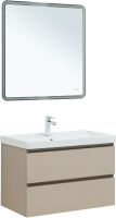 Мебель для ванной комнаты Aquanet Вега 2.0 80 подвесная, бежевая матовая