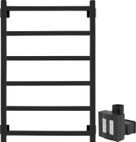 Полотенцесушитель электрический Secado Корато 1 , 85x55 см, скрытое подключение справа, матовый черный, лесенка