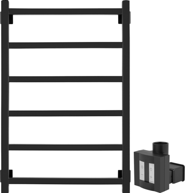 Полотенцесушитель электрический Secado Корато 1 , 85x55 см, скрытое подключение справа, матовый черный, лесенка
