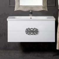 Тумба с раковиной Armadi Art NeoArt 100 white с ручками Ajur хром