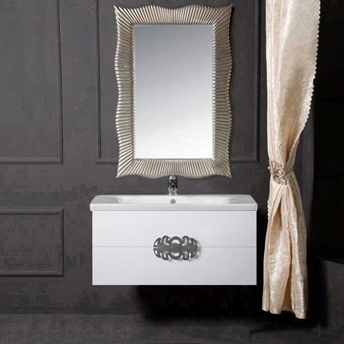 Тумба с раковиной Armadi Art NeoArt 100 white с ручками Ajur хром