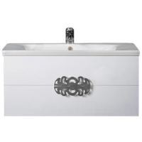 Тумба с раковиной Armadi Art NeoArt 100 white с ручками Ajur хром