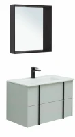 Мебель для ванной комнаты Allen Brau Reality 80 подвесная, папирус матовый, раковина Fantasy Flat 82x47, без перелива, белая