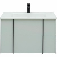 Мебель для ванной комнаты Allen Brau Reality 80 подвесная, папирус матовый, раковина Fantasy Flat 82x47, без перелива, белая