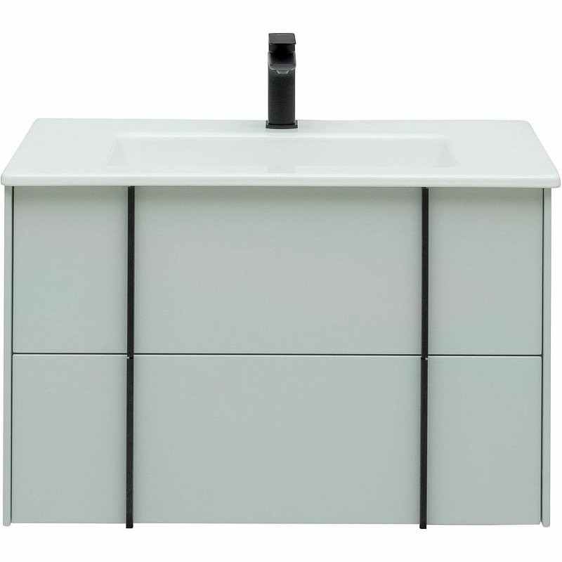 Мебель для ванной комнаты Allen Brau Reality 80 подвесная, папирус матовый, раковина Fantasy Flat 82x47, без перелива, белая