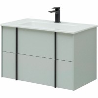 Мебель для ванной комнаты Allen Brau Reality 80 подвесная, папирус матовый, раковина Fantasy Flat 82x47, без перелива, белая