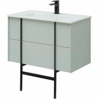 Мебель для ванной комнаты Allen Brau Reality 80 подвесная, папирус матовый, раковина Fantasy Flat 82x47, без перелива, белая