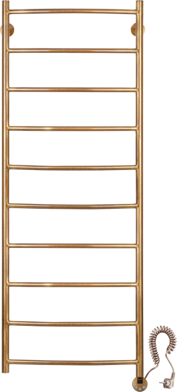 Полотенцесушитель электрический Secado Милан 1 плюс 125x55 см, подключение справа, бронза, лесенка, латунь