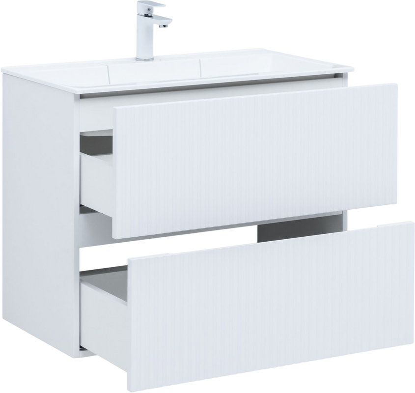 Мебель для ванной комнаты Aquanet Джейн 80 подвесная, белая матовая