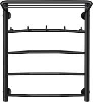 Полотенцесушитель водяной Secado Милан 1 КСП 60x55 см, матовый черный, лесенка, с полкой