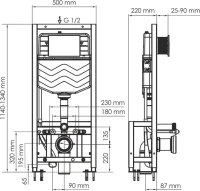 Система инсталляции для унитазов Wasserkraft Dill 61TLT.010.ME.WM03 с кнопкой смыва матовой белой