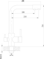 Смеситель для кухни Granula 3015, хром/графит