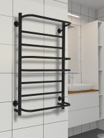 Полотенцесушитель электрический Indigo Europe Lux LELLE80-40BRRt с полкой, черный муар
