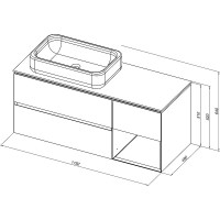 Тумба под раковину Allen Brau Infinity 120 L подвесная, дуб