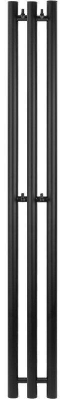 Полотенцесушитель водяной Secado Бергамо 3К 1800/140 180x15 см, матовый черный, I-образный