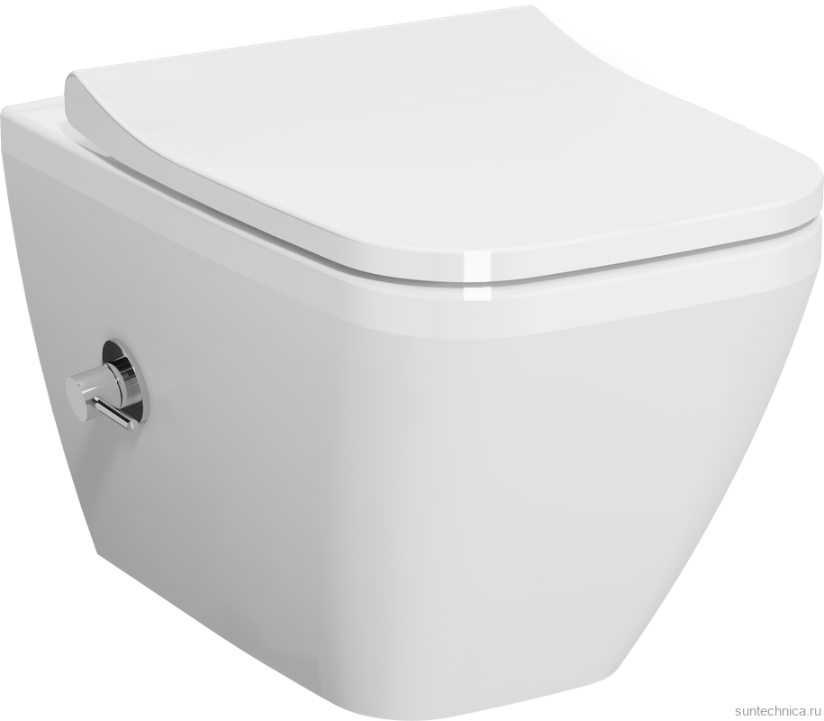 Унитаз подвесной VitrA Integra Square 7082B003-7209 с функцией биде и встроенным смесителем