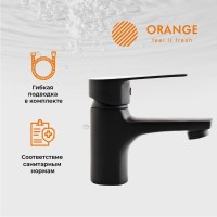 Смеситель для раковины Orange Loop M26-021B черный