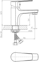 Смеситель для раковины Orange Loop M26-021B черный