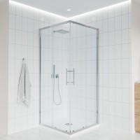 Душевой уголок Veconi Evo 300 CH 90х90 см, профиль глянцевый хром, стекло прозрачное