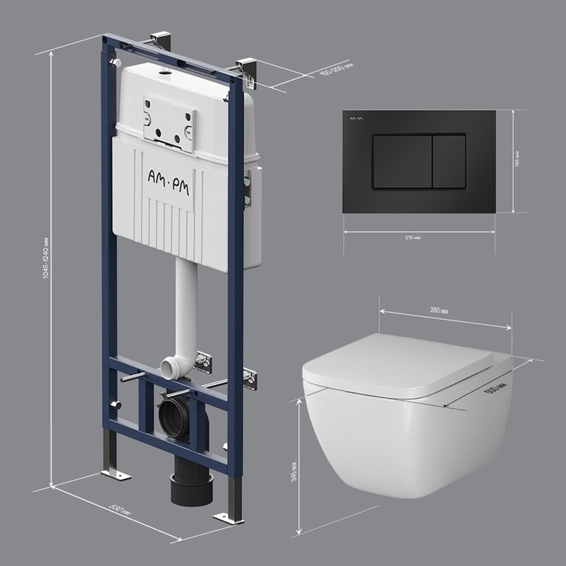 Комплект 5 в 1 AM.PM Gem IS100238.901701 с сиденьем микролифт