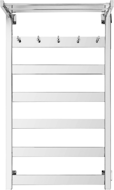 Полотенцесушитель водяной Secado Комано 1 КСП 100х50 100x55 см, хром, лесенка, с полкой