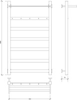 Полотенцесушитель водяной Secado Комано 1 КСП 100х50 100x55 см, хром, лесенка, с полкой