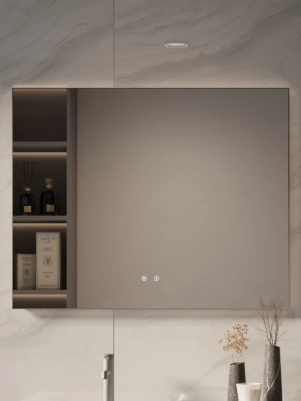 Зеркало Vincea VLM-4F100GM-2 100x80, с подсветкой и антизапотевателем, вороненая сталь