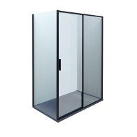 Душевой уголок Aquanet Pleasure Evo AE65-N130-BT 130х90, профиль матовый черный, стекло прозрачное