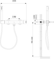 Смеситель для душа AltroBagno Unione AltroBagnoUnione030604GM оружейная сталь